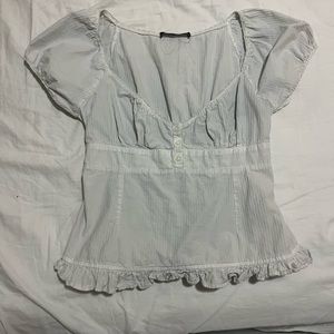 Brandy melville blair white cotton ruffle top